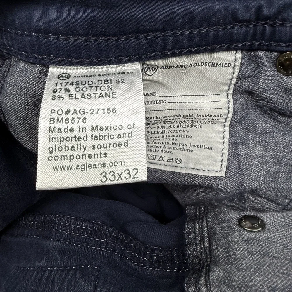 AG Adriano Goldschmied Pants The Graduate Men 33 x 32 Blue Sueded Tailored‎ Leg